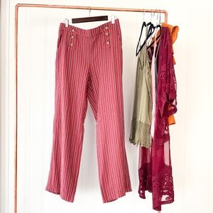 NWT Linen Striped Boat Pants